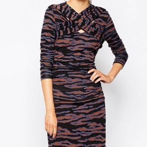 Baum und Pferdgarten Eldora Dress with Cross Front in Tiger Print